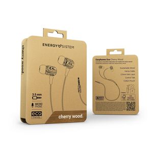 Aud&iacute;fonos De Madera Energy Sistem Eco Cherry Wood Jack 3.5mm