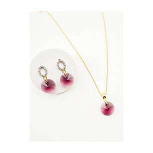 Conjunto Madrid Gold Cristales Genuinos Amethyst