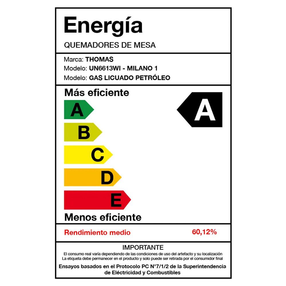 Cocina A Gas Thomas Milano 1 Un6613wi 4 Quemadores image number 4.0