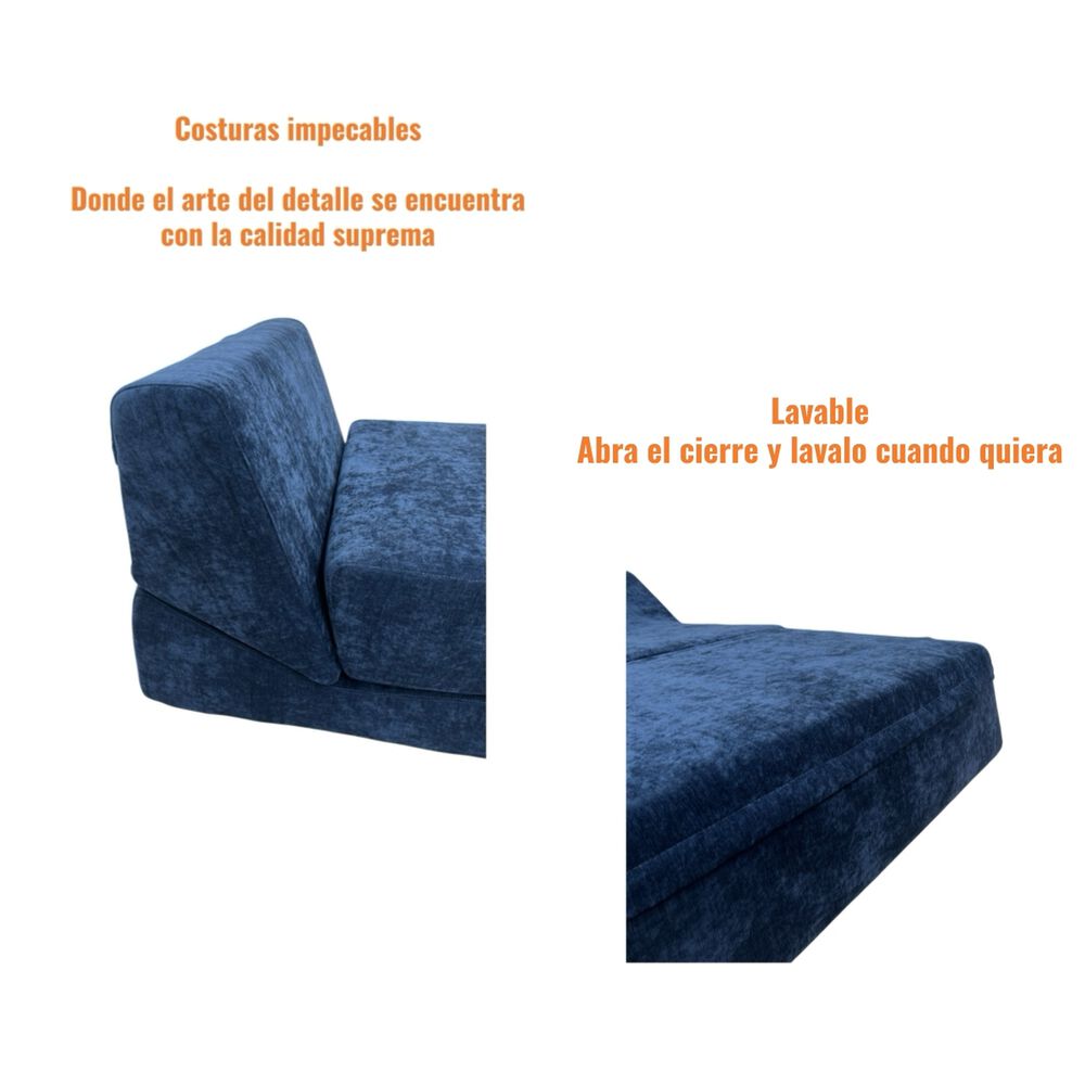 Sillon Sofa Cama Comprimido Convertible 3 En 1 K04 Azul image number 5.0