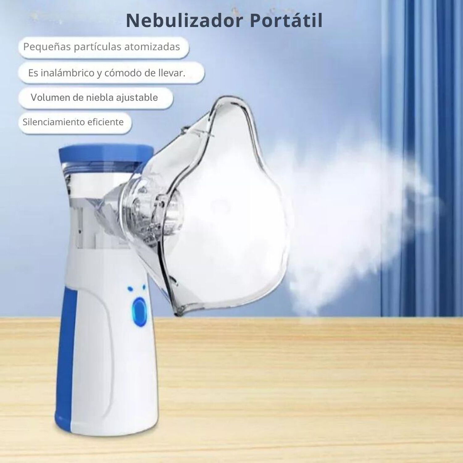 Nebulizador Inhalador Port&aacute;til Recargable Usb Ni&ntilde;os Adultos Mesh image number 1.0
