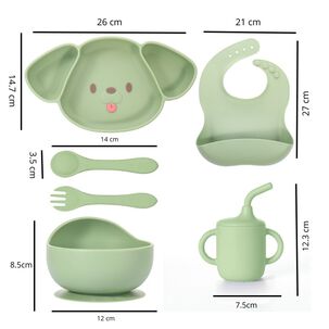 Set De Alimentación 6 Piezas Perrito Para Bebés