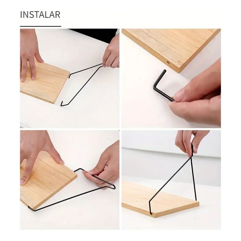 Estantes Flotantes De Madera Para Dormitorio Cocina Baño 4pcs image number 3.0
