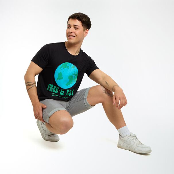 Polera Estampada Manga Corta Cuello Redondo Hombre Skuad