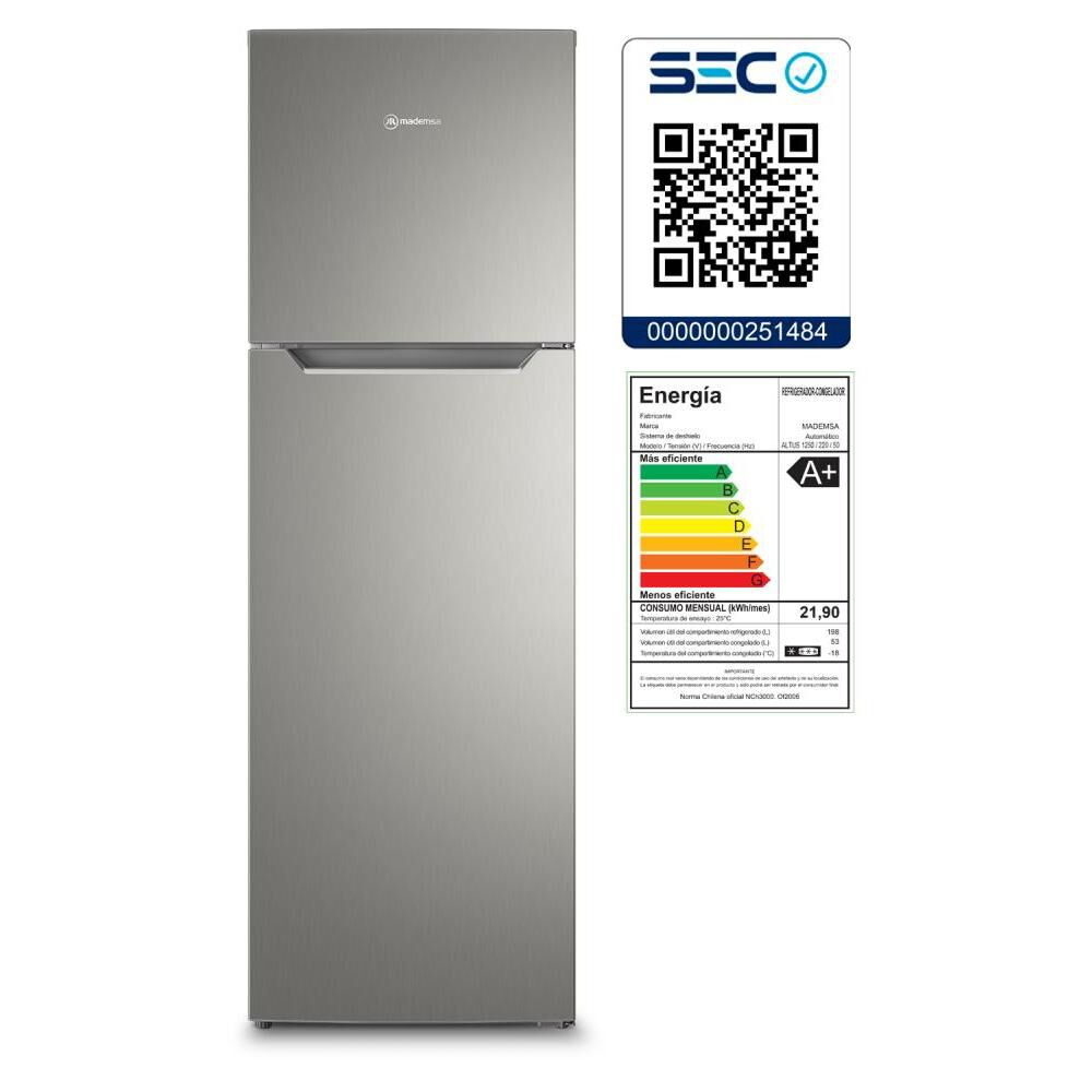 Refrigerador Top Freezer Mademsa Altus 1250 / No Frost / 251 Litros / A+ image number 7.0