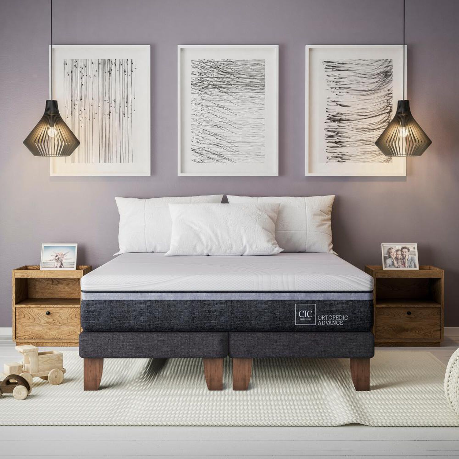 Cama Europea Cic Ortopedic Advance / 2 Plazas / Base Dividida + Respaldo image number 5.0
