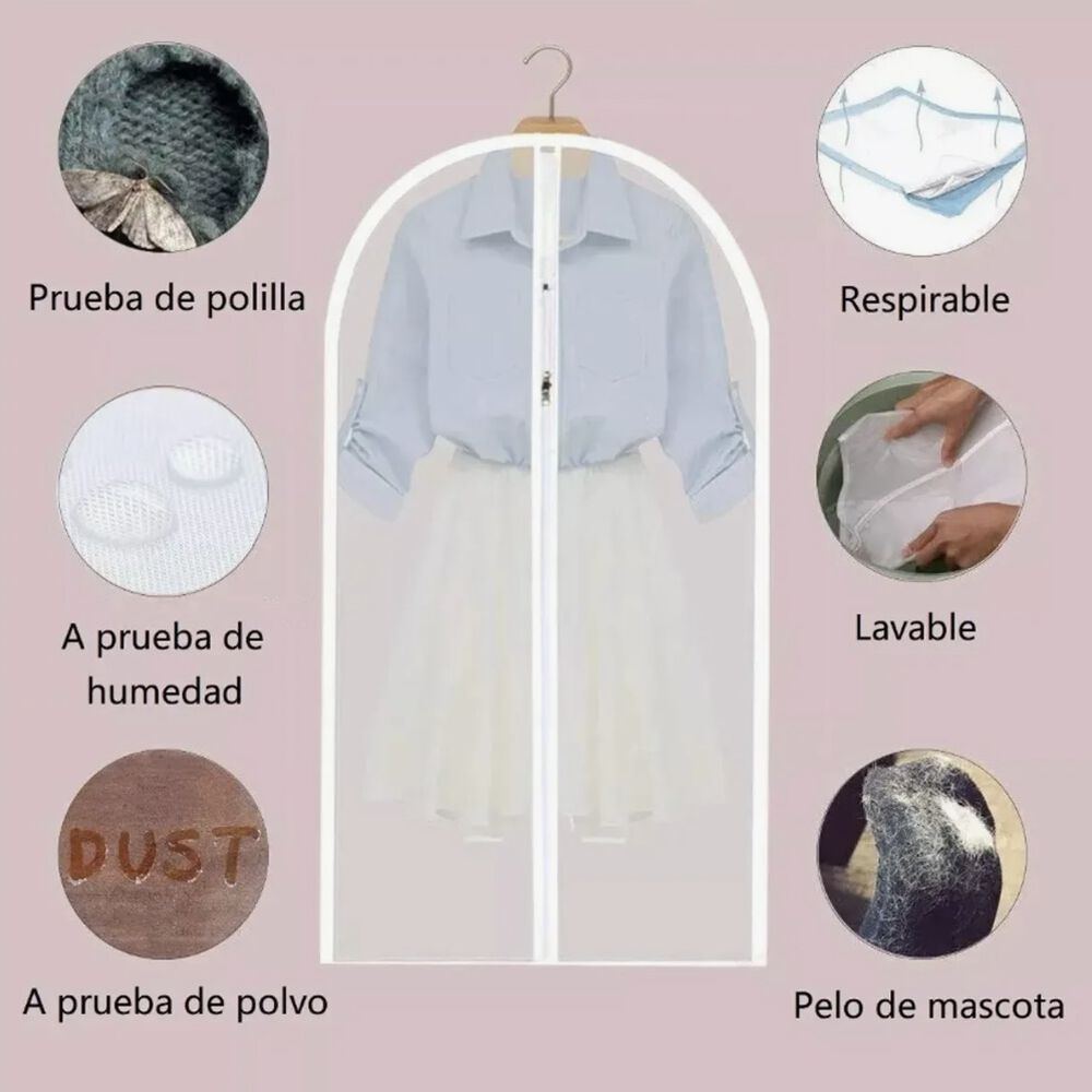 12 Bolsas Transparentes Cubre Trajes Closet image number 2.0