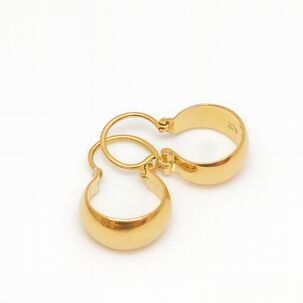 Aros Argolla Bote 2.3cm Largo Oro 18k Colgantes 2.40gr Mujer Elegantes
