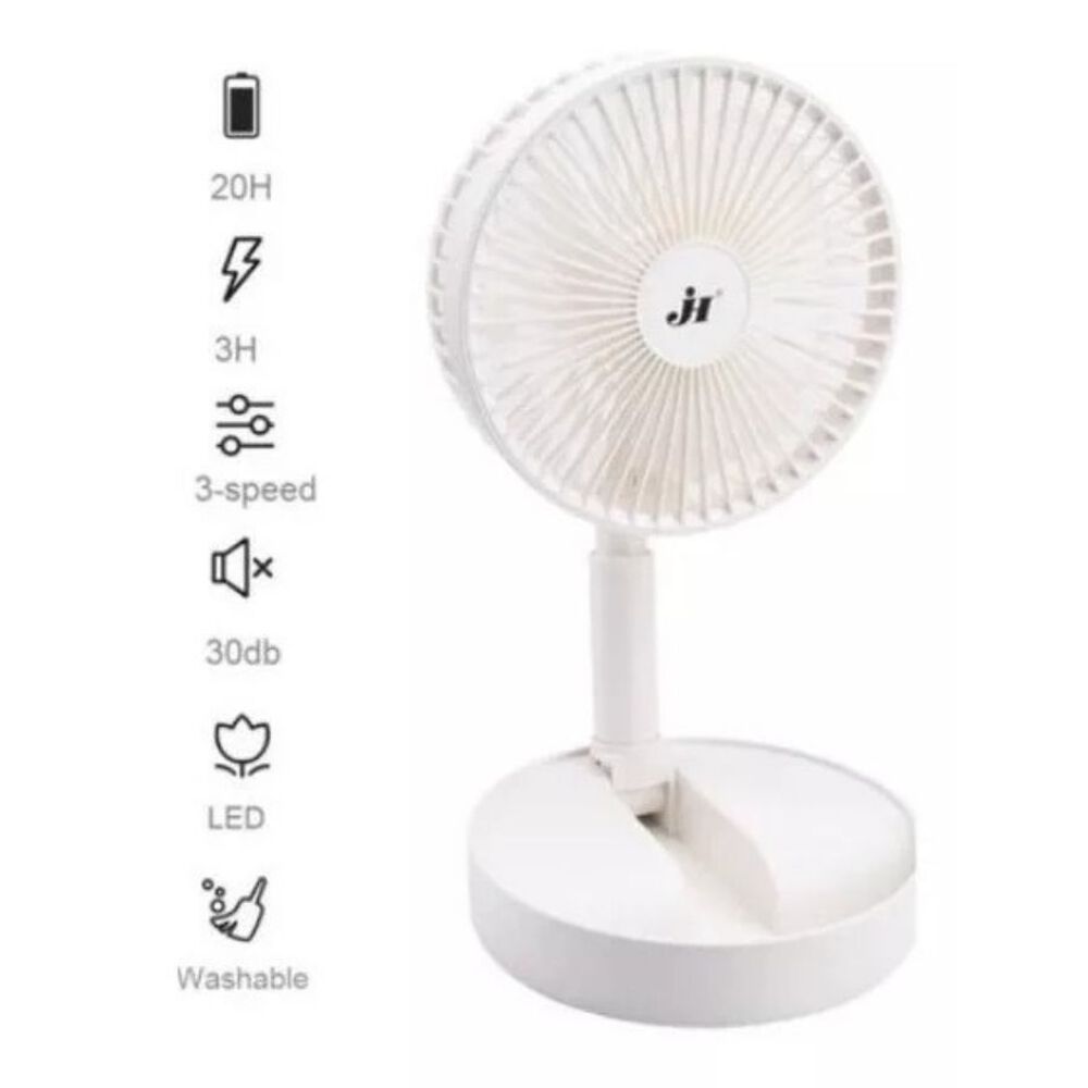 Ventilador Plegable Usb Ventilador Fan Recargable De Mesa Blanco image number 1.0
