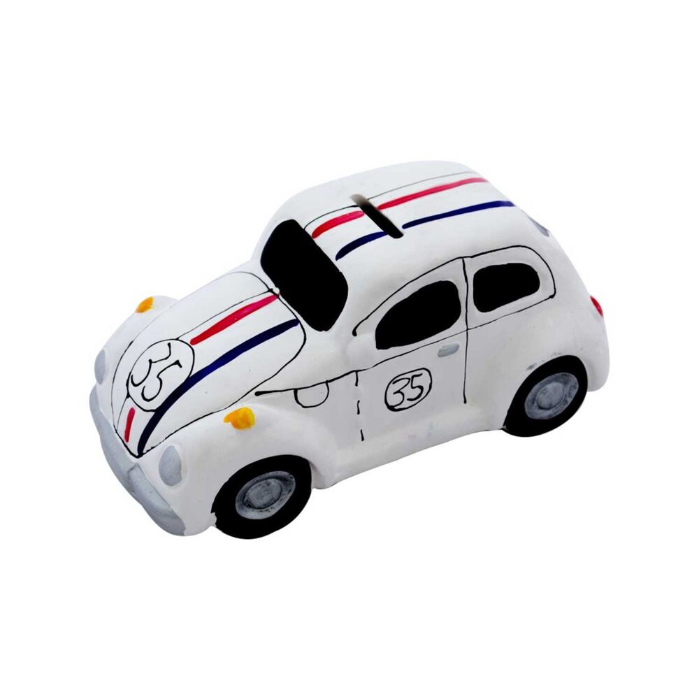 Alcancia Decorativa De Cer&aacute;mica Dise&ntilde;o Auto Escarabajo image number 0.0