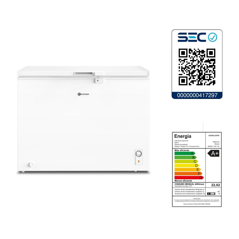 Freezer Horizontal Mademsa M300D / Frío Directo / 290 Litros / A+ image number 8.0