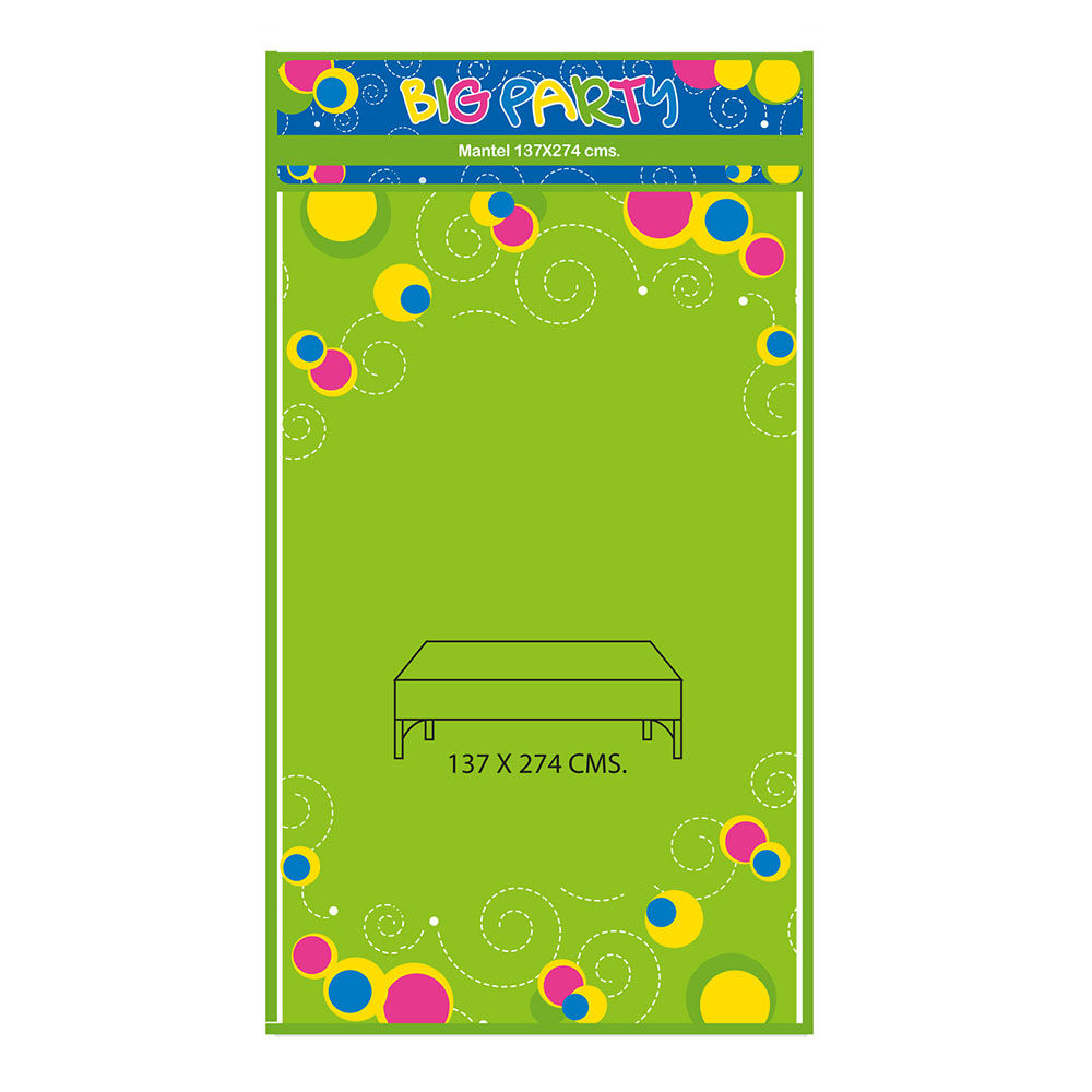 Mantel Verde Lima 137x274 Cm Big Party image number 0.0