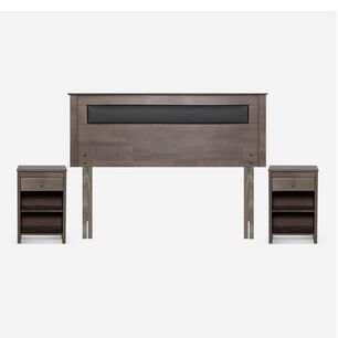 Set De Maderas Rosen Ferrara Gris / 2 Plazas