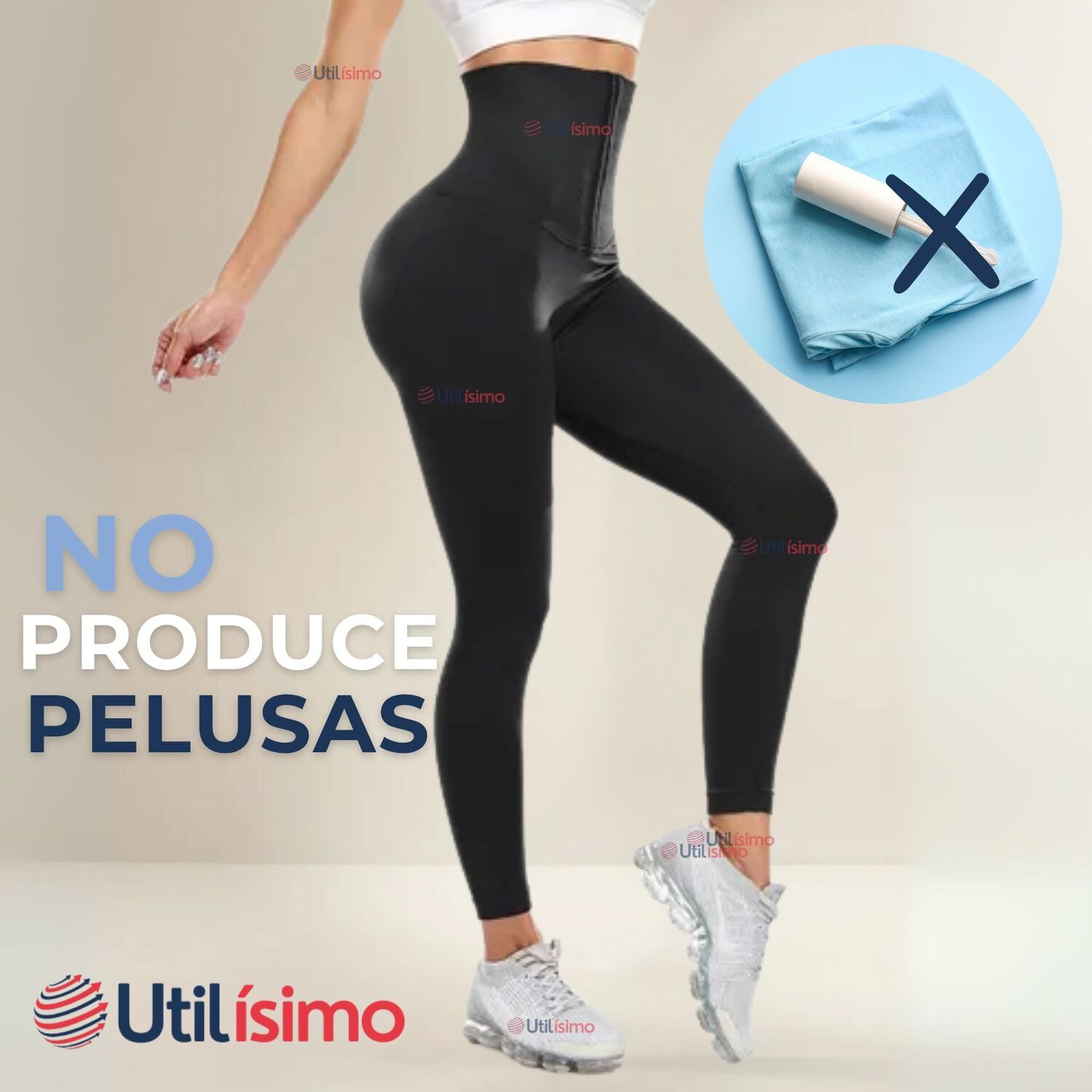 Calza Leggings Deportiva Tiro Alto Con Faja Reductora Y Moldeadora Mujer image number 9.0