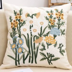 Funda Cojin Bordada 45x45 Cm Floral Mixto