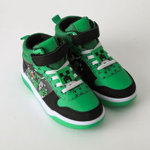 Zapatilla Ca&ntilde;a Alta Ni&ntilde;o Luces Tnt Verde Minecraft