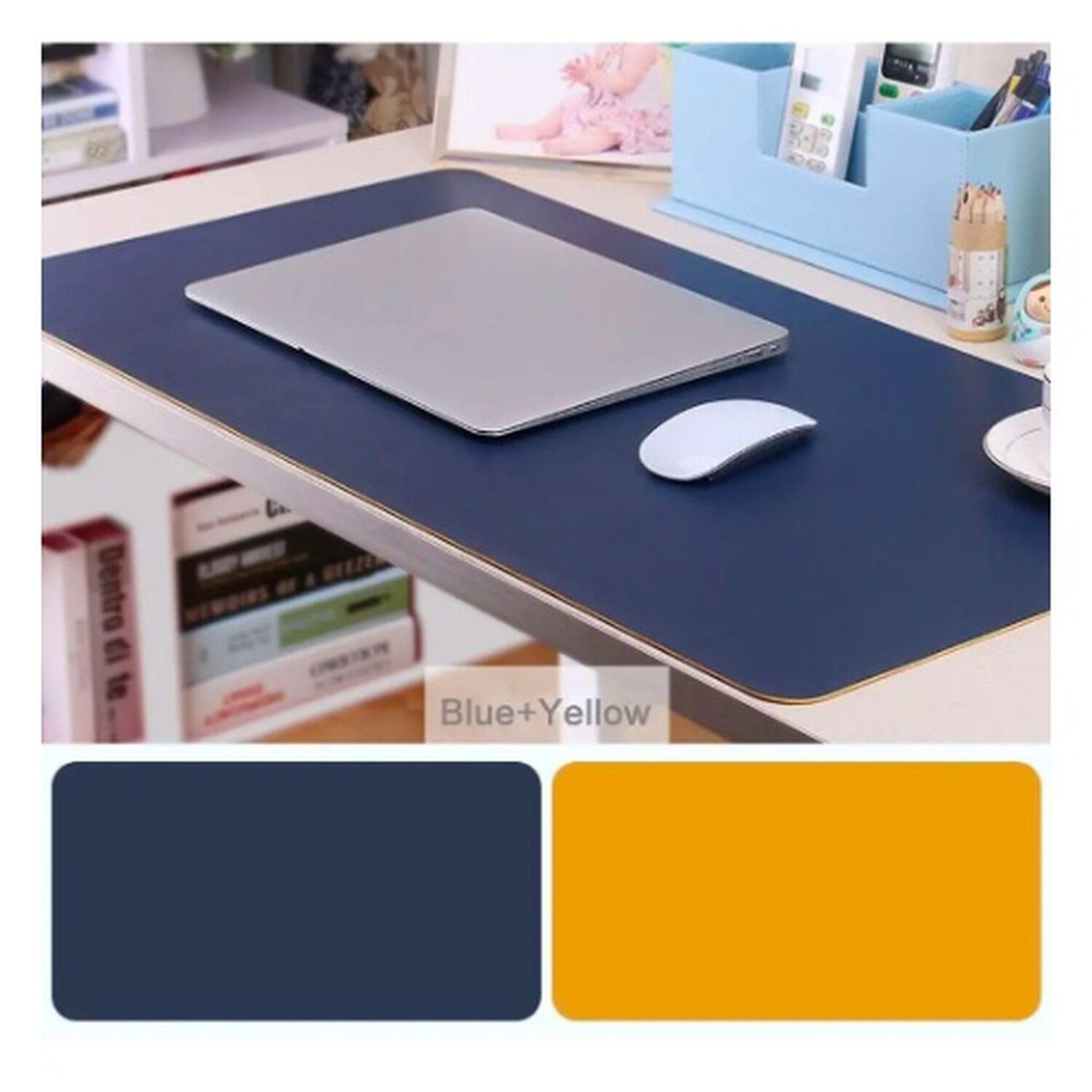 Alfombrilla Mousepad De Cuero Azul image number 1.0