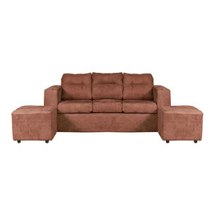 Juego de Living Casa Ideal Nize / Sofá 3 Cuerpos + 2 Pouf