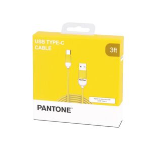 Cable De Datos Type-c Reforzado Pantone Android Auto Yellow