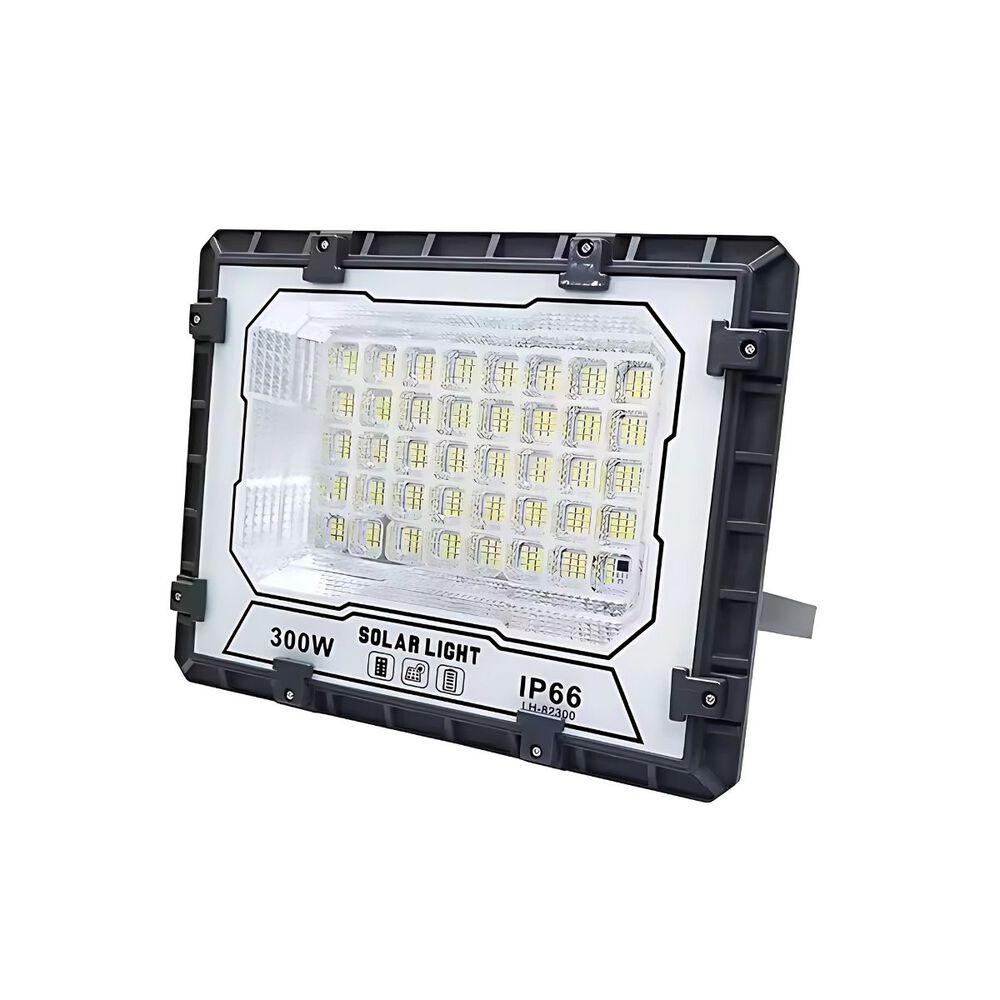 Foco Solar Led 300w Ip66 Con Control Remoto Y Soporte image number 1.0
