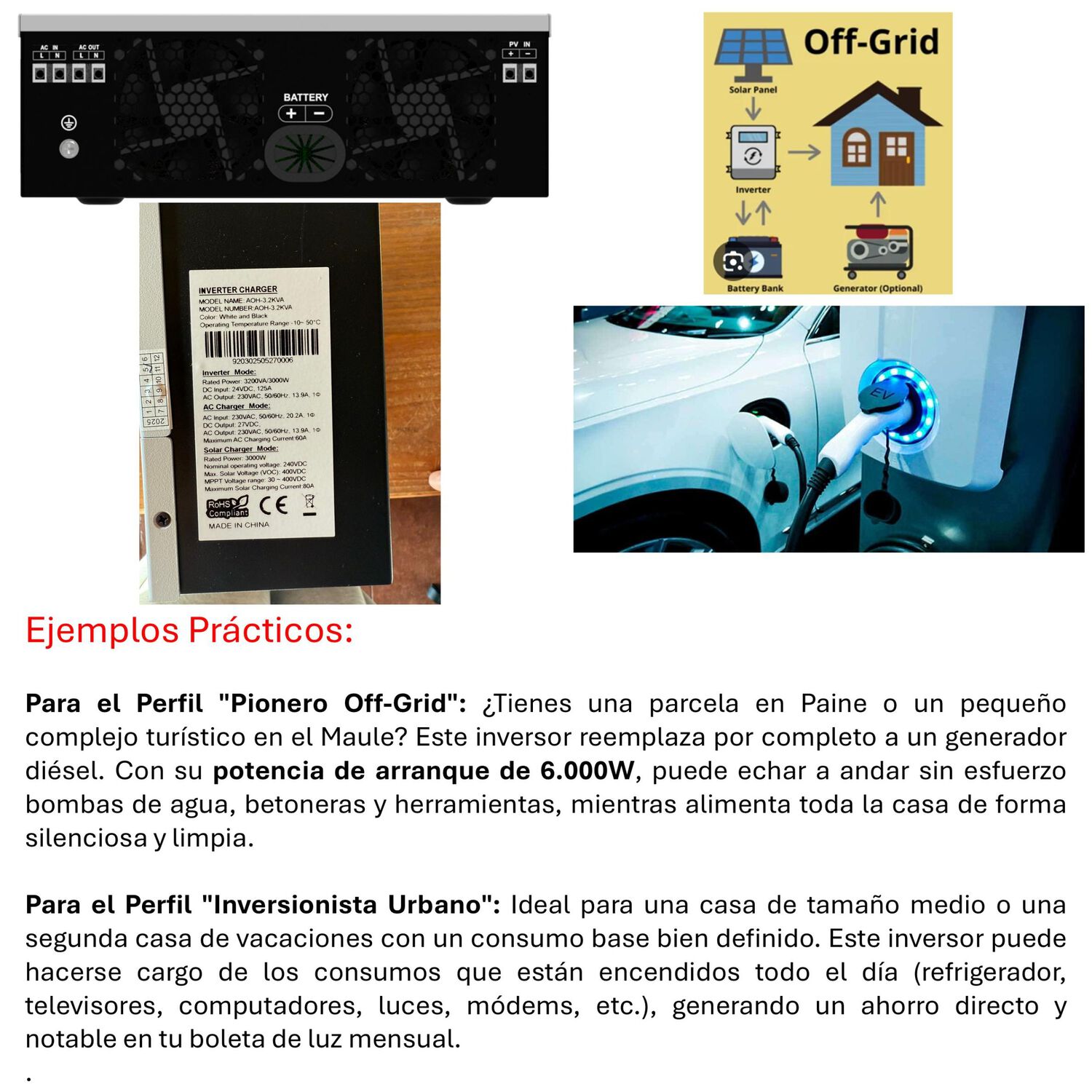 Inversor Solar Con Wifi H&iacute;brido 3000w Potencia M&aacute;xima 6000w image number 2.0