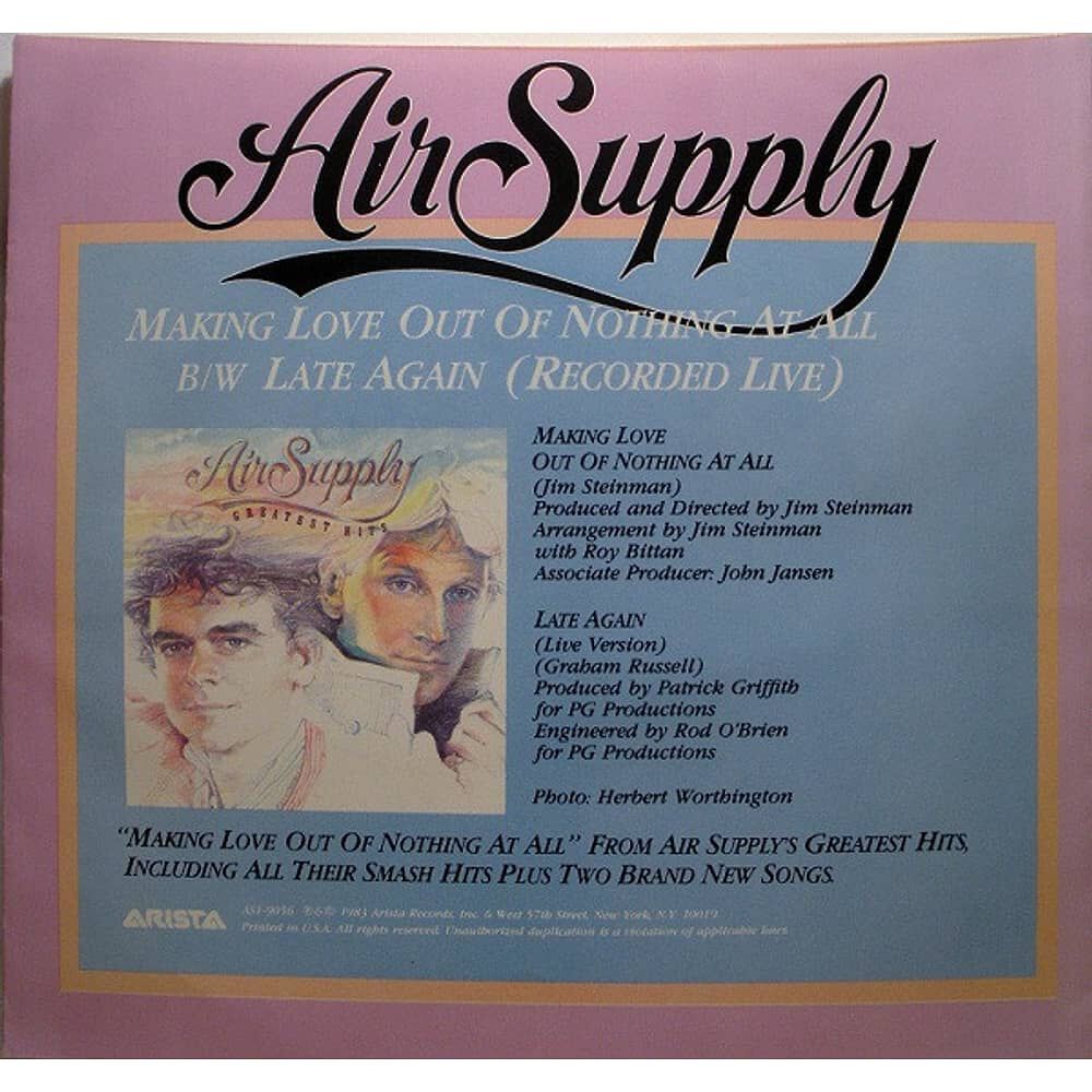 Air Supply - Making Love Out Of Nothing At All | 7" Single Vinilo Usado image number 1.0