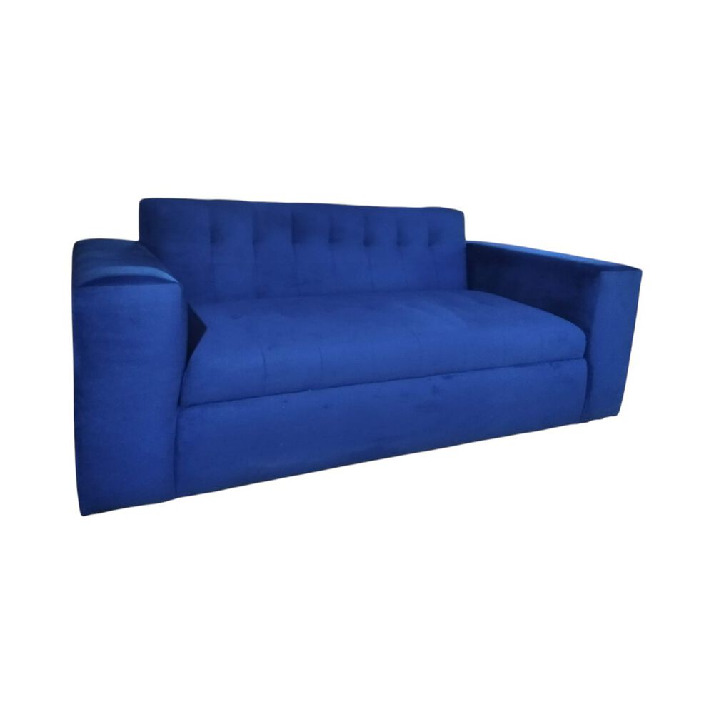 Sofa Dos Cuerpos Felpa Azul Marino image number 0.0
