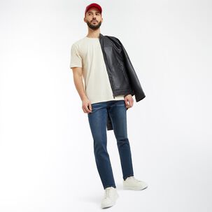 Jeans Tiro Medio Slim Hombre Az Black