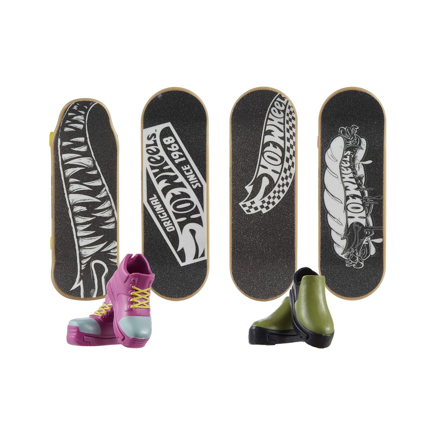 Hot Wheels Skate Multipack 4 Fingerboards + Tenis Moradas Y Negras image number 2.0