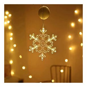L&aacute;mpara Led Ventosa Con Pilas Forma Copo Simple Decoraci&oacute;n
