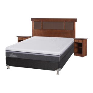 Box Spring Cic Ortopedic / 2 Plazas / Base Normal + Set De Maderas
