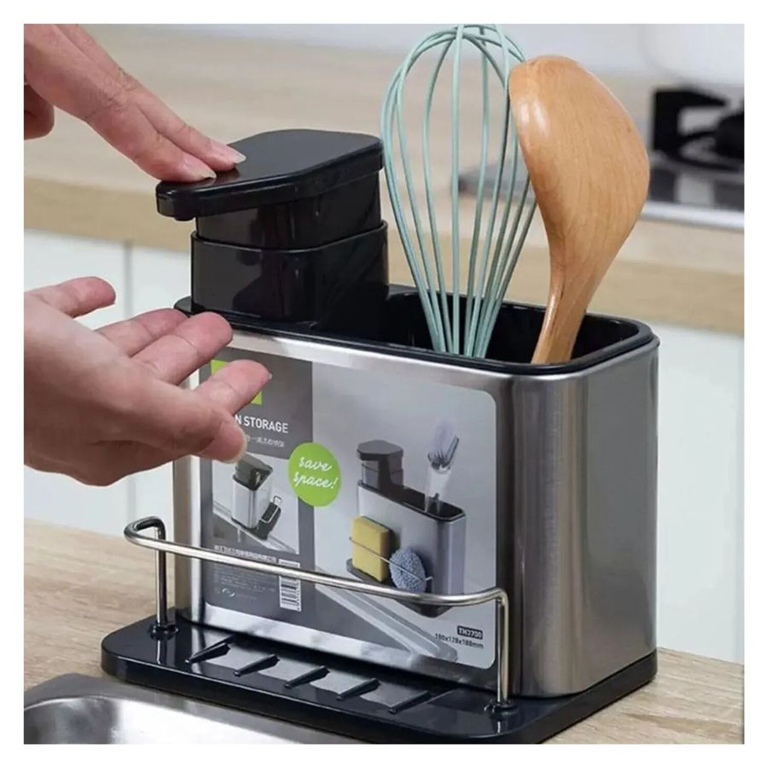 Organizador De Cocina Acero Inoxidable Dispensador Jab&oacute;n image number 5.0