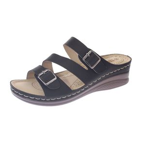 Sandalia Confort Negro Modelo Italiano Art. 5ask76616black