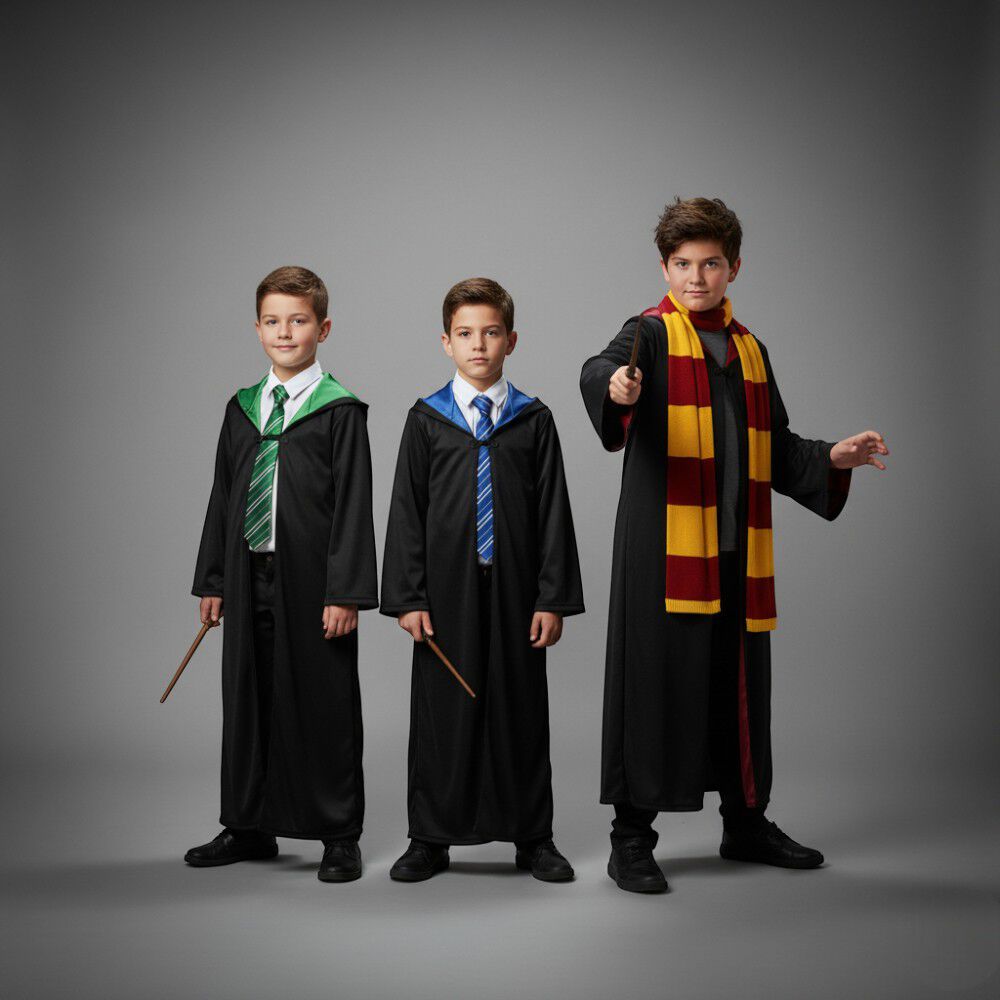 Disfraz Harry Potter Tunica Varita Bufanda Gryffindor Niño image number 2.0