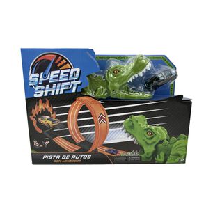 Pista De Autos Speed Shift Cocodrilo Y Tiburon Con Lanzador, Curva Mortal Y Auto Die-cast