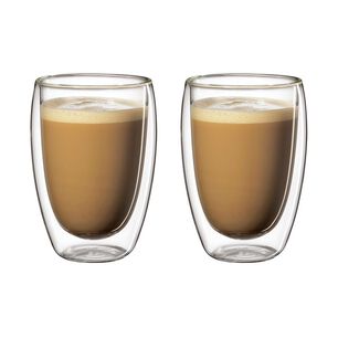 Set 2 Vasos De Caf&eacute; Vidrio Doble Pared 400 Mlo