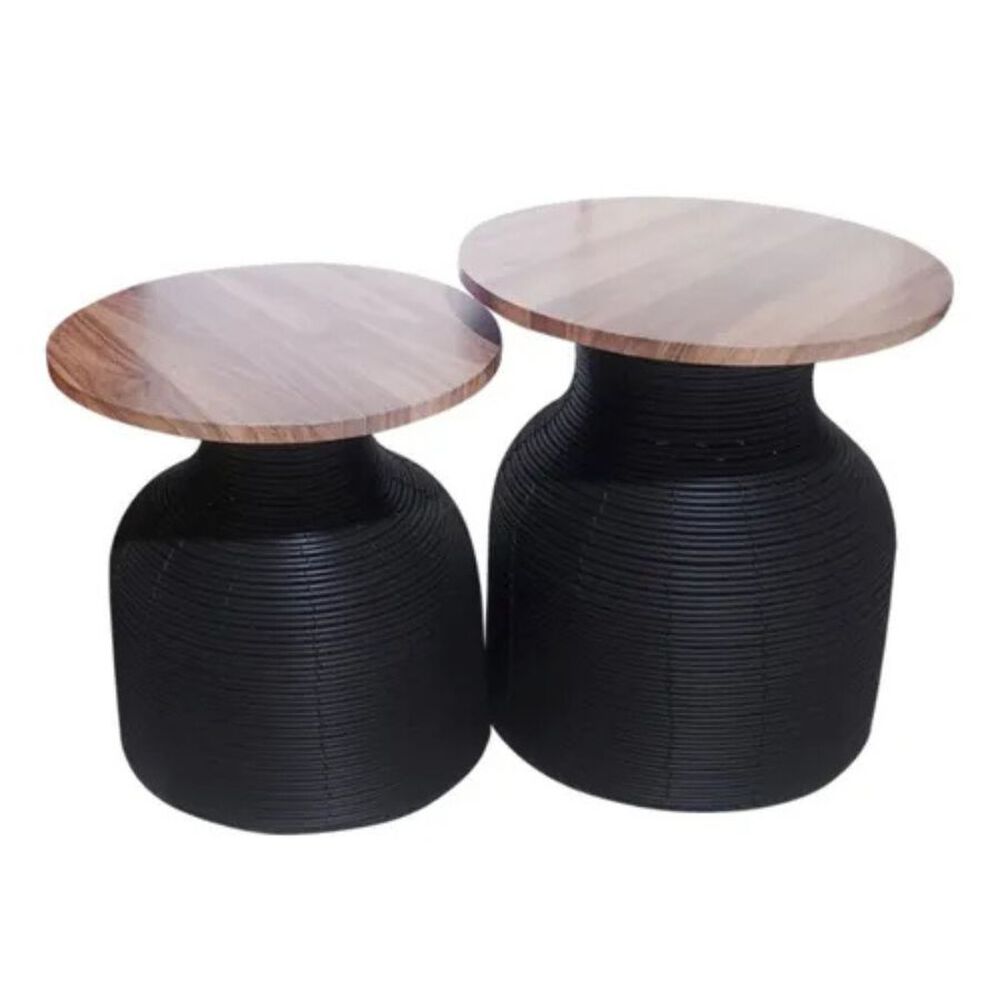 Juego 2 Mesas De Centro Dise&ntilde;o Tejido image number 2.0