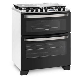 Cocina A Gas Fensa Doble Horno 76 Dbt Negra