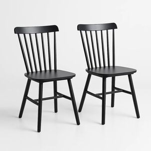 Pack De 2 Sillas Windsor Madera - Negra Pack De 2 Sillas Windsor Madera - Negra
