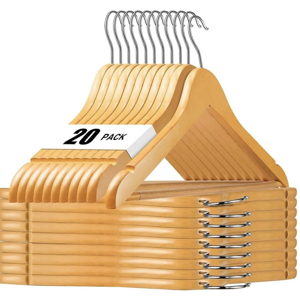 Colgadores Ropa Madera Antideslizantes X20 image number 0.0