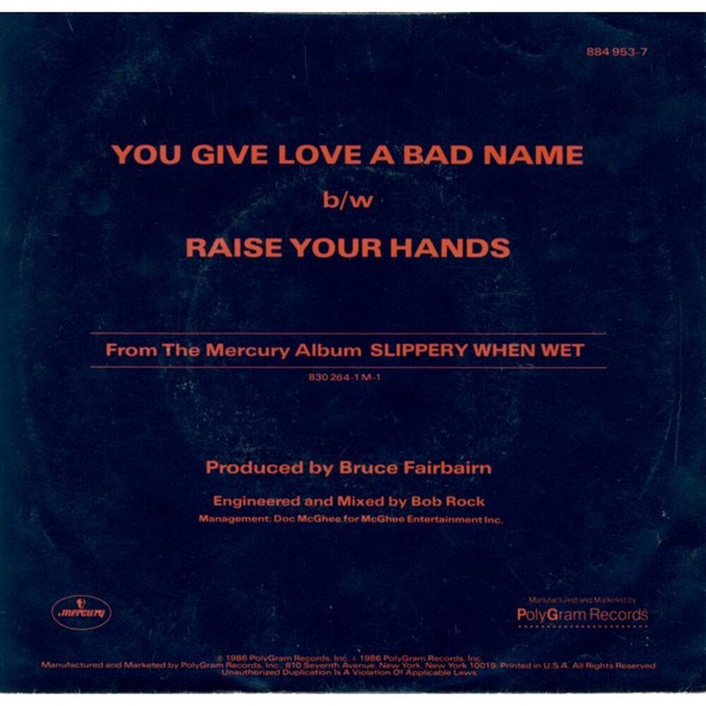 Bon Jovi - You Give Love A Bad Name | 7" Single Usado image number 3.0