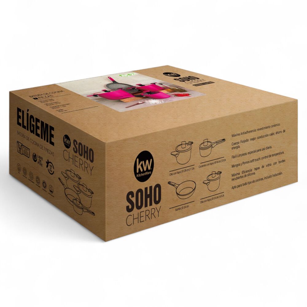 Pack Batería De Cocina Profesional Kw Marble Aluminio Cherry image number 8.0