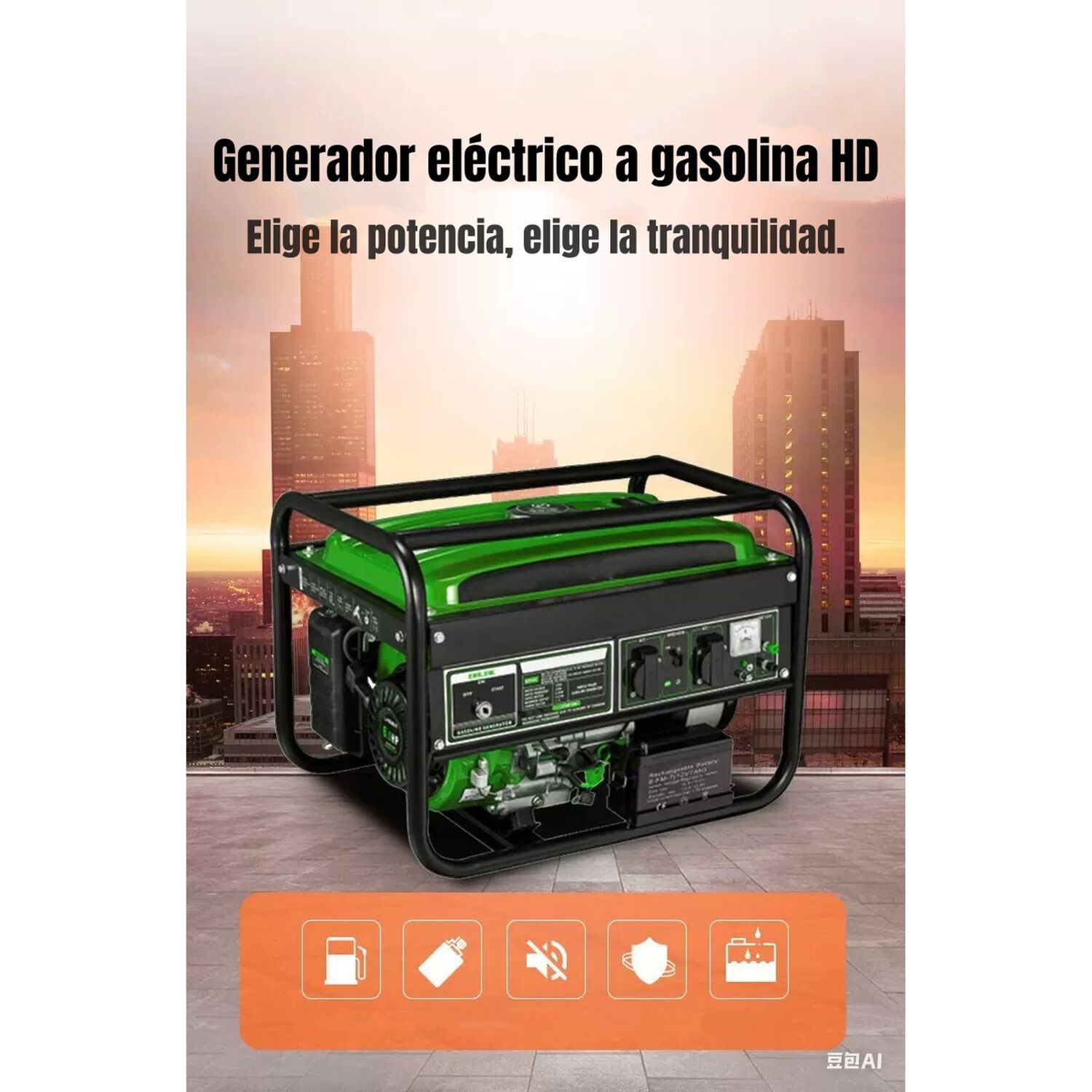 Generador El&eacute;ctrico A Gasolina Ohv 3500w Hd Amarillo image number 3.0