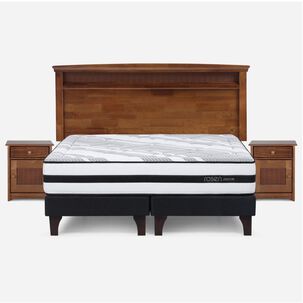 Cama Europea Rosen Driven / King / Base Dividida + Set De Maderas Veneto