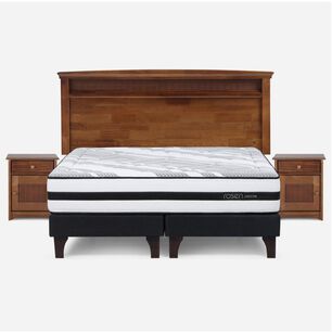 Cama Europea Rosen Driven / King / Base Dividida + Set De Maderas Veneto