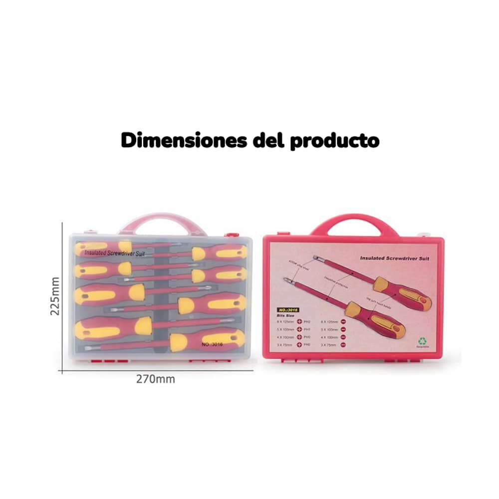 Kit De Destornilladores Aislados De 8 Piezas image number 3.0