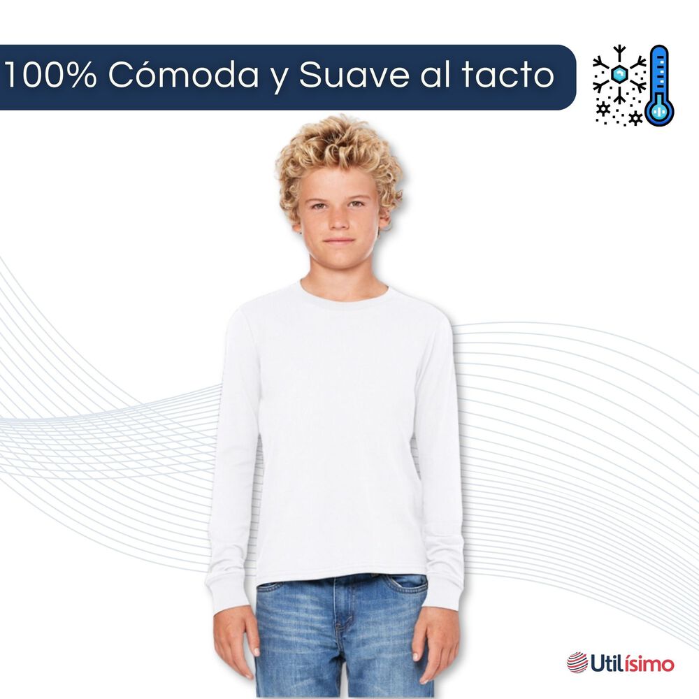 Camiseta Polera Polar Niño Primera Capa Manga Larga image number 4.0