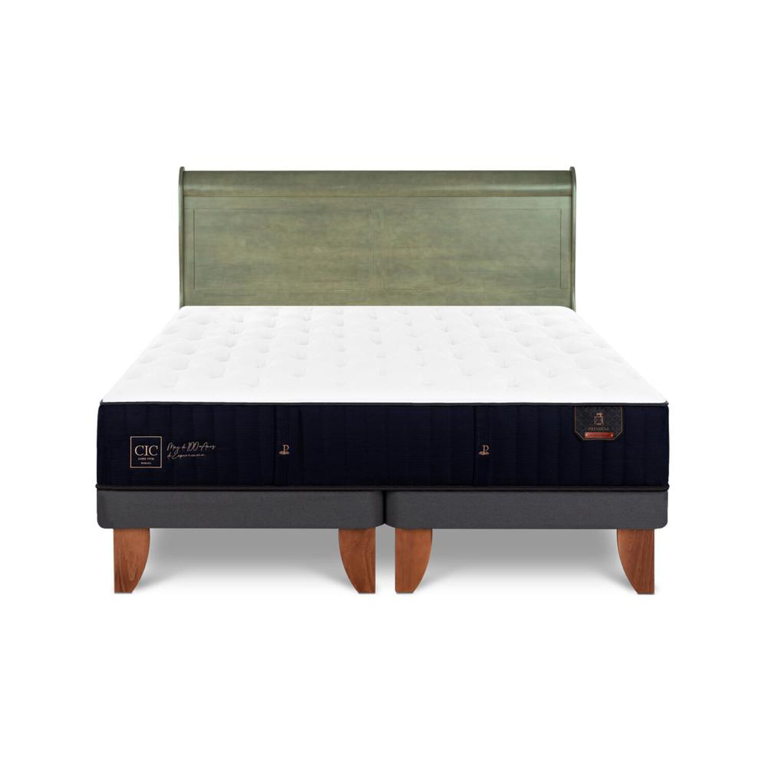 Cama Europea Cic Linea Premium / 2 Plazas / Base Dividida + Respaldo image number 0.0