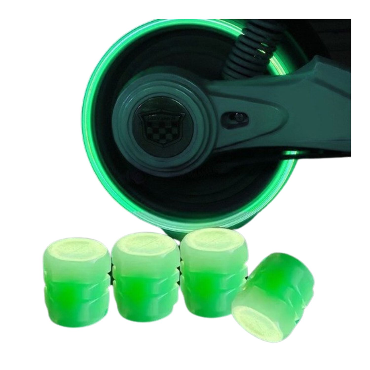 Tapas De V&aacute;lvulas Automovil Bici Scooter Moto Luminosas 4u image number 2.0