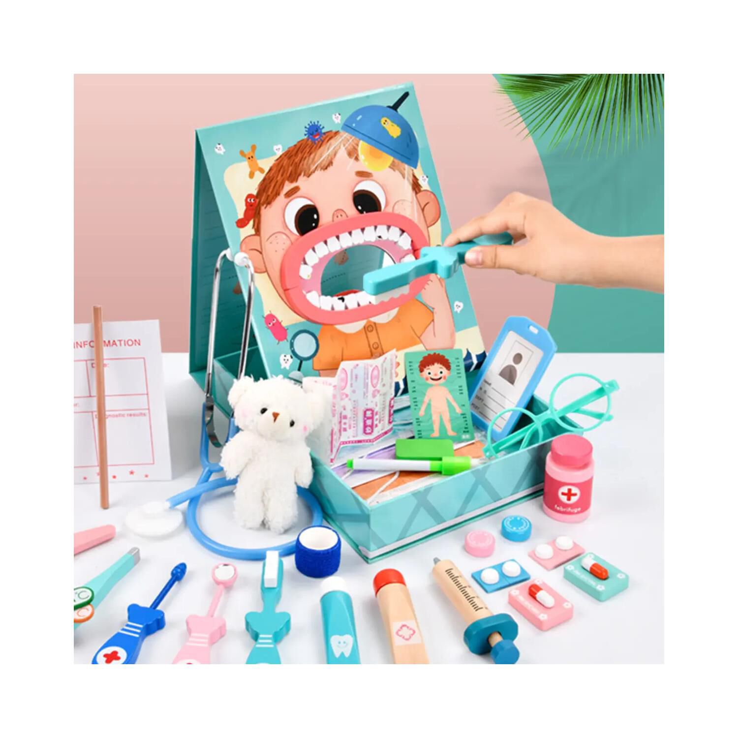 Juguete Dentista De Madera Con Accesorios Maletin Infantil image number 2.0